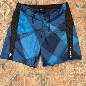 Quiksilver Ocean Blue and Midnight Black Swim Trunks
